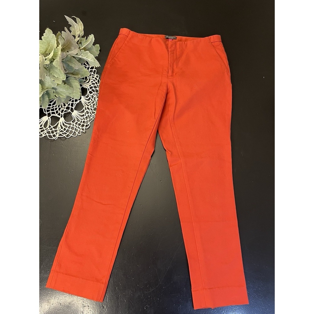 Vince Camuto‎ Red Orange Coral Flat Front Ankle Crop Pants Sz 2 See Details